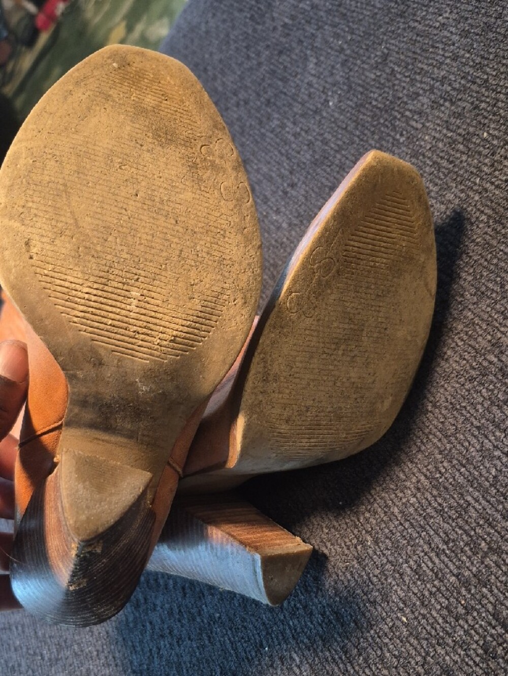 Jessica Simpson Cognac Leather Western Knee-High Boots - Picture 15 of 16